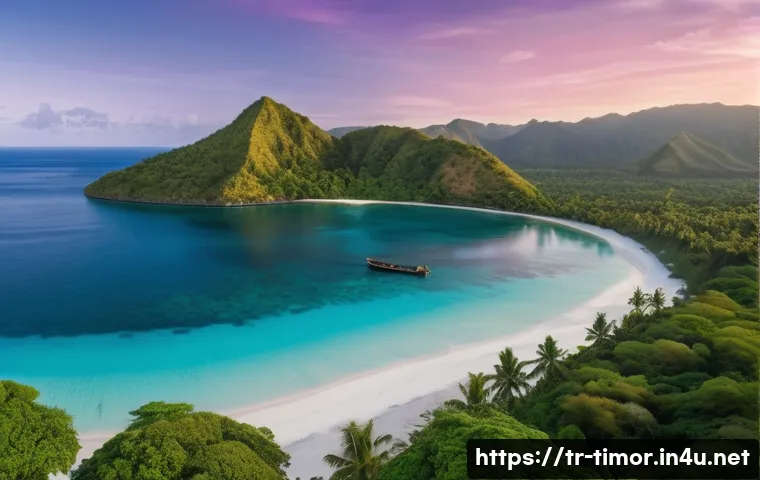 동티모르 이민 정책 - **"A breathtaking, high-angle panoramic view of Jaco Island, East Timor, at sunrise. The pristine tu...